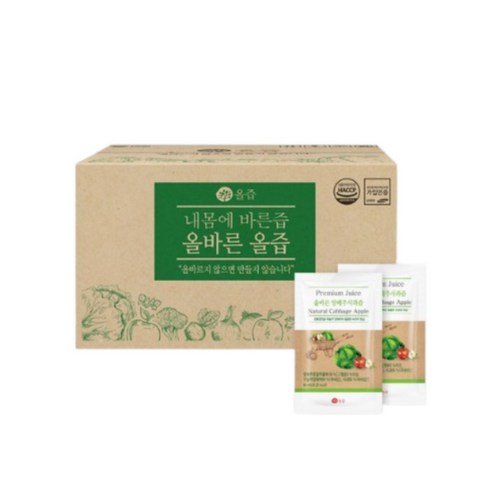 올즙 올바른 양배추 사과즙, 90ml, 100개