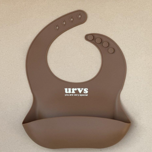 urvs new 실리콘빕 실리콘턱받이 이유식 유아식 턱받이 브라운, 1개, 1개
