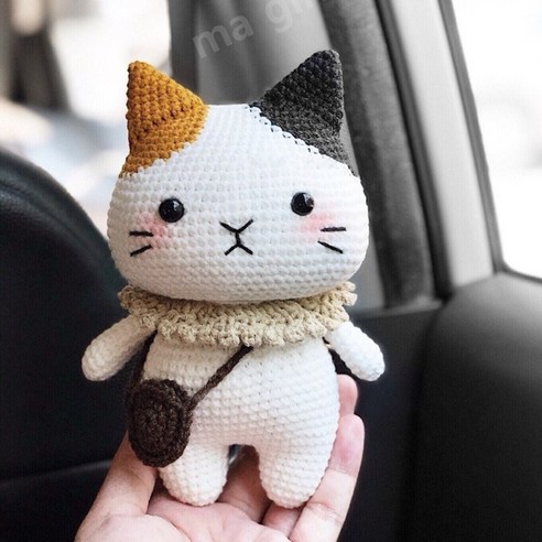인형 뜨개질 세트 DIY 키트 코바늘 손뜨개 동영상 튜토리얼, 멀뚱냥, 1개