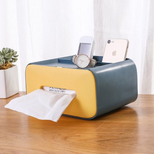 FREELIFE 티슈 스토리지 박스 냅킨 홀더 다기능 잡화 거실 홈 오피스 용 편지지 주최자, 1개, Style D Ocean Blue-330