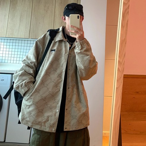 파이 Shuai 자켓 남자 가을 새로운 하이 스트리트 패션 브랜드 의류 봄과 가을 Ins 홍콩 스타일 캐주얼 패션 코트