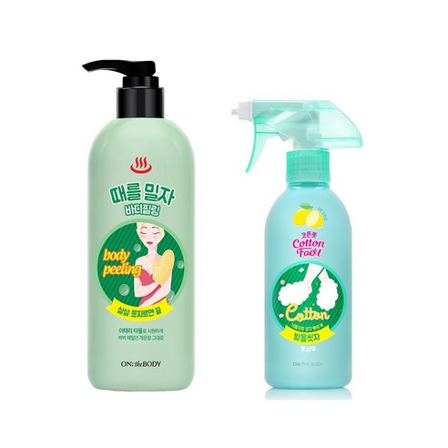 온더바디 때를밀자 바디필링 500ml + 코튼풋 발을 씻자 풋샴푸 레몬민트향 385ml, 1개