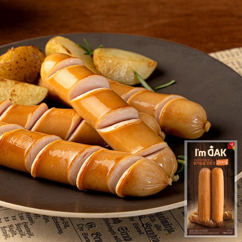 아임닭 정통 독일식 닭가슴살 소시지 프랑크 오리지널 15개입 120g 6/15/30/50팩 닭가슴살소세지