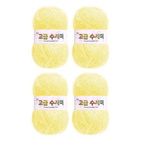 울클럽 별꽃수세미 DIY 고급수세미실 80g 4볼세트 + 동영상제공, 152소프트옐로우