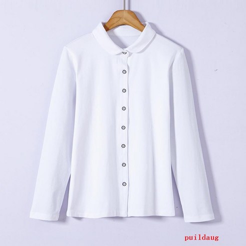 봄/여름 셔츠 싱글 브레스트 옷깃 카디건 캐주얼 여성용 긴소매 코튼 탑