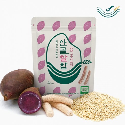 에코맘의산골이유식 산골쌀참, 자색고구마, 25g, 5개