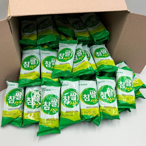 크라운 참쌀 선과 고소한 쌀과자 대용량 (개별포장), 5.75g, 100개