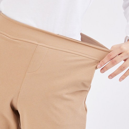 에이앤디 여성 따뜻한 소프트 웜 기모 7cm 와이드 밴딩 팬츠