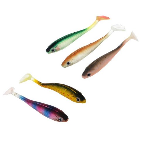 낚시 미끼 5개 소프트 낚시 미끼 시뮬레이션 물고기, 혼합 색상, 9cm 3.5 인치, PVC