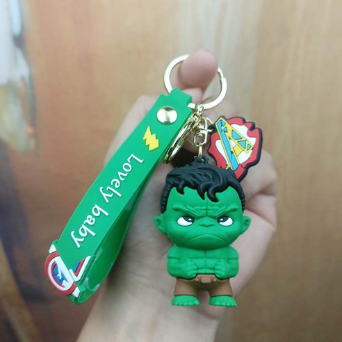 마블 키홀더 가방고리 악세사리 인형 열쇠고리 피규어 팬던트 키링, 1개, 헐크