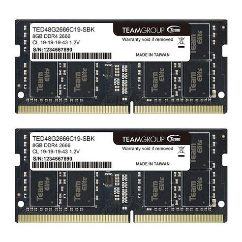 TEAMGROUP Elite DDR4 32GB Kit (2 x 16GB) 3200 CL22 SODIMM 컴퓨터 메모리 모듈 RAM 업그레이드 (TED432G3200C22DC-S01, 16GB Kit (2x8GB)