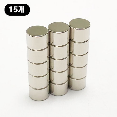 [제이스샷] 지름 7mm x 두께 5mm 동그란 네오디뮴 자석, D7*5T, 15개