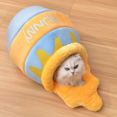 HANTAO 고양이 꿀단지 숨숨집 하우스 고양이 강아지 집 하우스 동굴집, 블루