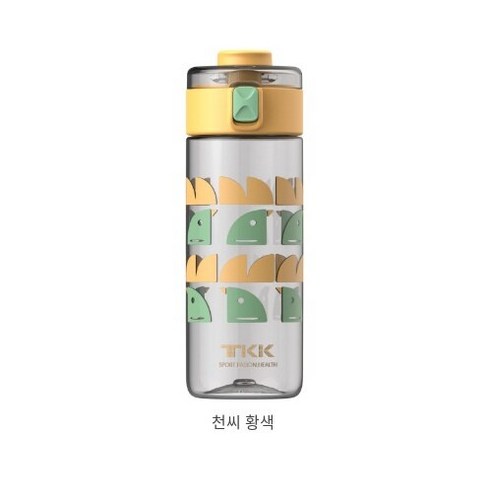 원터치 휴대물병 휴대용 에코 물병 플라스틱, 노란색, 450ML
