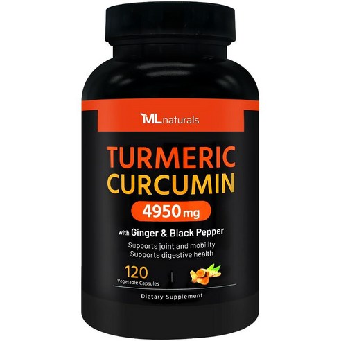 [미국번개배송] 신제품 착한명품 마이라이프 내추럴스 강황 커큐민 4950mg (진저+블랙페퍼), 3개, 120정