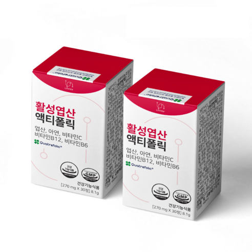 4세대 활성형 활성엽산 리노브 액티폴릭 임산부 엽산 영양제 2개월분, 60정, 2개