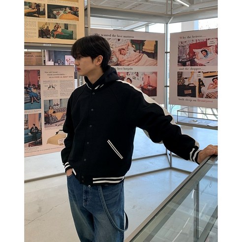 문도 레더 스타디움 자켓 4C