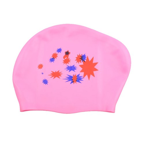 [SW] 여성을 위한 긴 머리 수영 모자 초대형 고무 실리콘 방수 수영 풀 모자 장비 전문 다이빙 모자, Pink