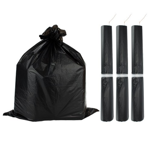 스위스녹스 재활용 분리수거 쓰레기봉투 평판 검정 100p, 3개, 40L