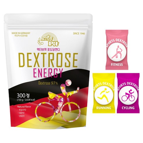 액티브핏 스포츠 포도당 3가지 맛 300정, 5개