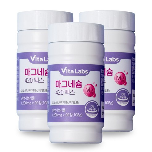 비타랩스 마그네슘 420 맥스 90정 3개월분 비타민B 눈밑떨림 근육 신경, 90정, 3개 - 비타민/건강식품 | 쿠팡
