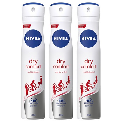 니베아 드라이 콤포트 데오드란트, 200ml, 3개