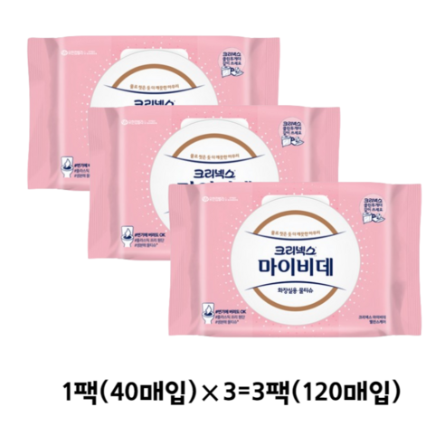 크리넥스 마이비데 밸런스케어 물티슈 캡형, 40매입, 9개