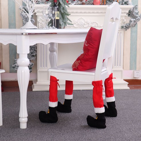 크리스마스 장식 크리스마스 테이블 발 커버 크리스마스 의자 발 커버 가정용 장식 보호 커버, 하나, 보여진 바와 같이