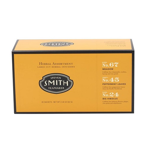 스미스티메이커 Smith Teamaker 허브티 크리스마스선물 메도우 10개 페퍼민트 10개 히비스커스 10개 무설탕, 2) 허브