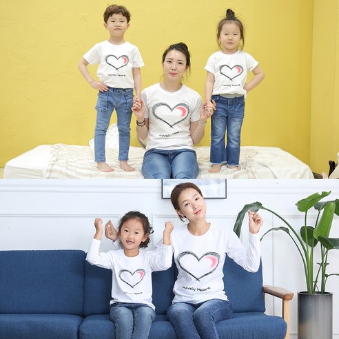 베베왕국 가족티 패밀리룩 커플티 가족 단체티 러브스케치 반팔 긴팔 돌 사진 촬영 티셔츠