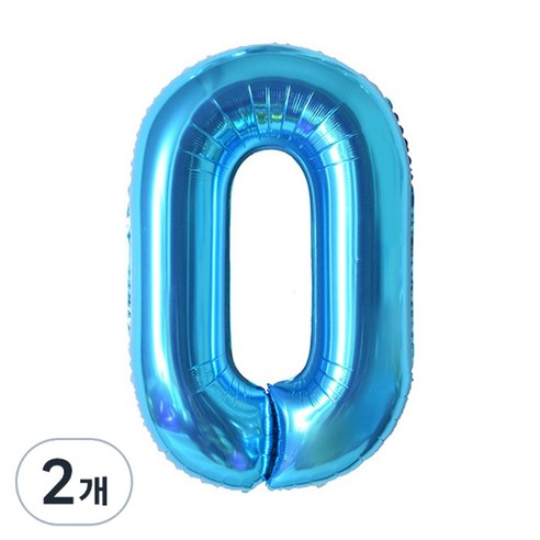 에스엠파티 2개입 100cm 대형 숫자풍선 0, 1개, 블루(2개입)