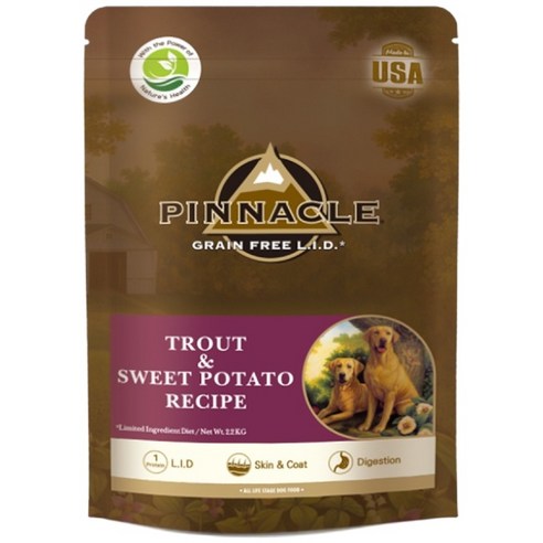 피너클 전연령 강아지 그레인프리 건식사료, 송어+고구마, 2.2kg, 1개