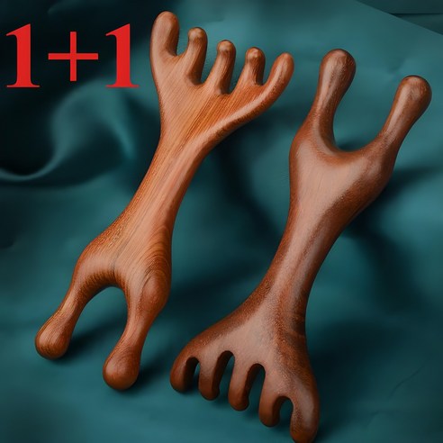 1+1 두피 괄사 마사지 빗 순환 얼굴 머리 마사지기, 1+1 2개 1세트