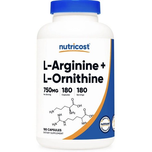 뉴트리코스트 L-아르기닌 + L-오르니틴 750mg 캡슐, 180캡슐, 1개