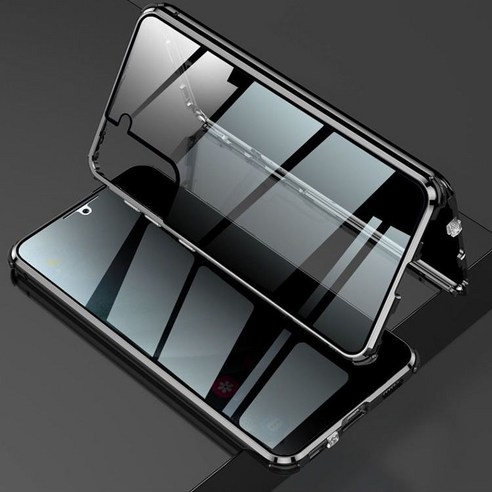 삼성 갤럭시 S23 S23울트라 S23플러스 적용 풀커버 양면 강화유리 마그네틱 일체형 메탈 테두리 자석 투명 슬림 하드 휴대폰 케이스