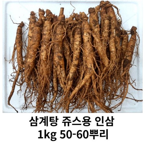 인삼 못난이 인삼 1kg 파지 못난이 삼계탕 인삼 홍삼 못난이 인삼 1kg 인삼 파삼, 1kg 50-60뿌리(세척해주세요O), 1개
