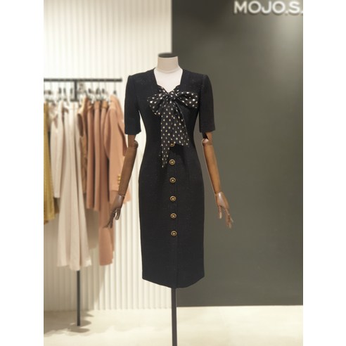 모조에스핀 브이넥 리본디테일 반팔 원피스 S212MSE054(1797625)