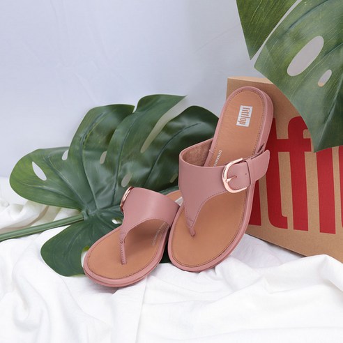 핏플랍 그라시에 버클 레더 토포스트 슬리퍼 웜로즈