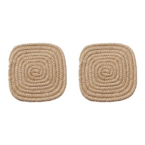 리에르 손뜨개 식탁매트 티코스터 2P 세트, 브라운, 16 x 16cm