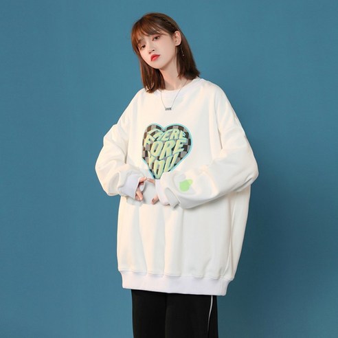 여성 후드 스웨터 초가을 코트 디자인 감각 사랑 특대 대형 느슨한 한국어 스타일 봄과 가을 얇은 코트YJStore