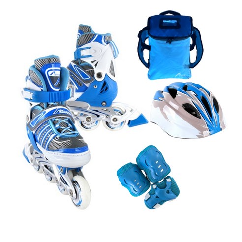[인라인 SET] 사이즈 조절형 발광바퀴 인라인 스케이트+헬멧+보호대+가방