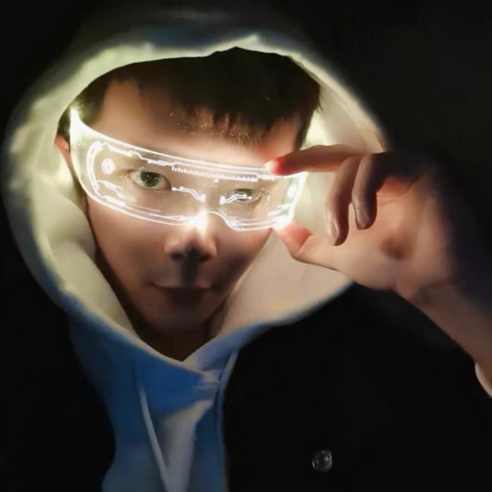 담배끊은 아저씨 사이버 LED 안경 고글 - 편안한 빛의 세계