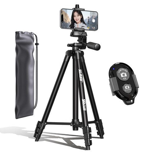케어밀리 최대 125cm 퀵 체인저 스마트폰 삼각대 풀세트, 1개, 매트블랙, SEL-TR3130B