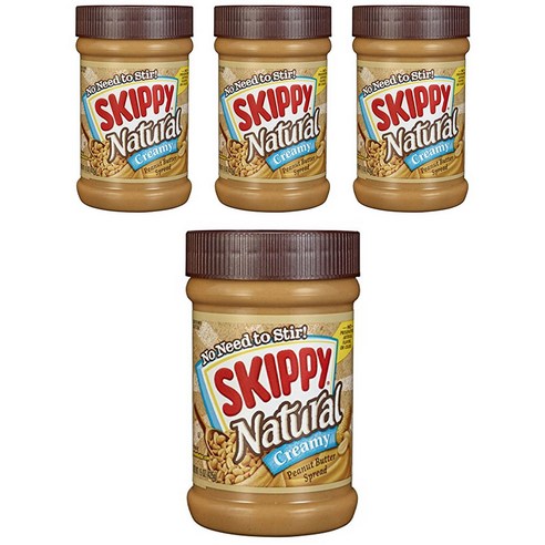 스키피 내추럴 크리미 피넛 버터 스프레드, 425g, 4개