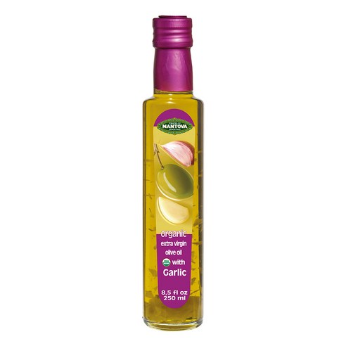 만토바 오가닉 엑스트라버진 갈릭 올리브 오일, 250ml, 1개