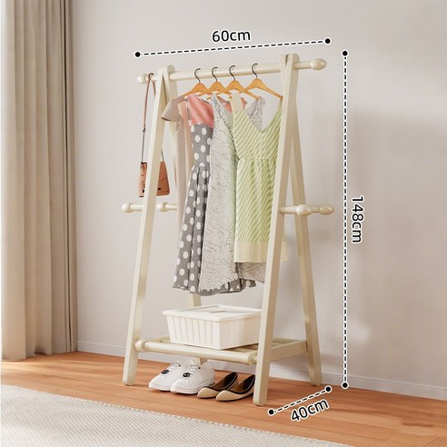롱샹 튼튼한 스탠드 옷걸이 스탠드행거 다용도걸이, 흰색60cm, 1단