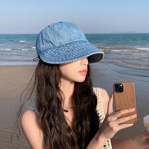차밍몰 여름 여성 데님 보넷 벙거지 버킷햇 머리둘레 조절가능