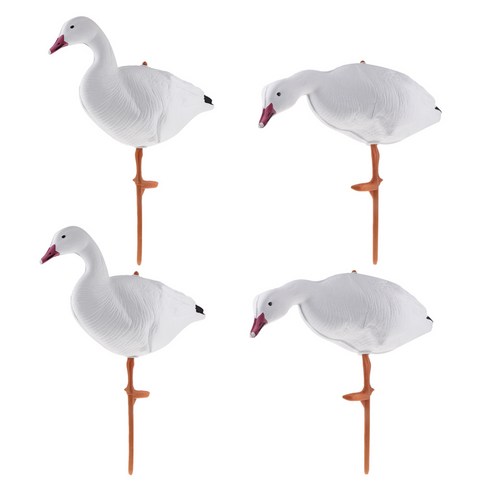 4pcs 전신 디코이 잔디 장식품 Decors Foldable Goose, 55x24cm, EVA, 화이트