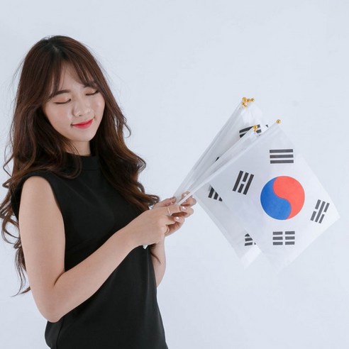 일체형수기태극기(일반)10개입 태극기 국경일 응원용, 10개
