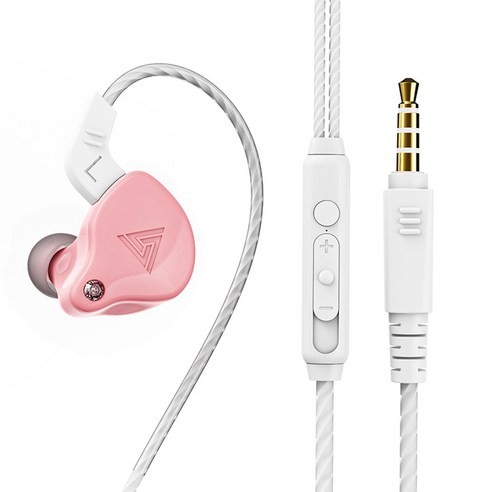 dodocool QKZ AK6-X 3.5mm 인이어 유선 헤드셋, 분홍, 이어폰